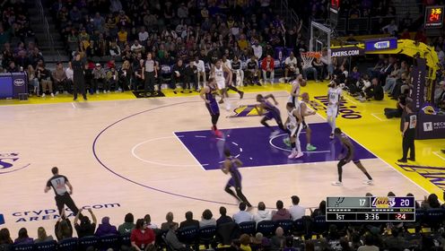 东契奇21+9+14 里夫斯30+7+6 湖人主场轻取马刺两连胜