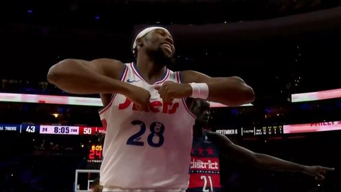 萨尔24+7 普尔18+7 格莱姆斯22分  奇才客胜76人结束5连败