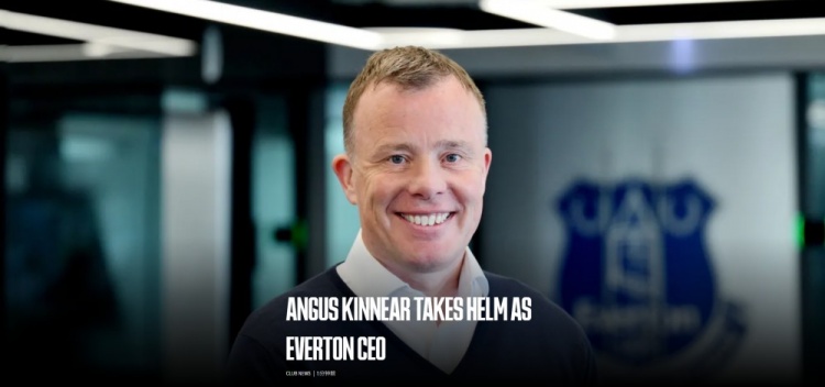埃弗顿官方：安格斯-金尼尔出任俱乐部CEO，曾任利兹联、枪手高层